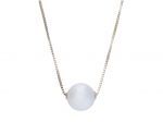 White gold necklace with a pearl   Ø 8mm (code S201102)